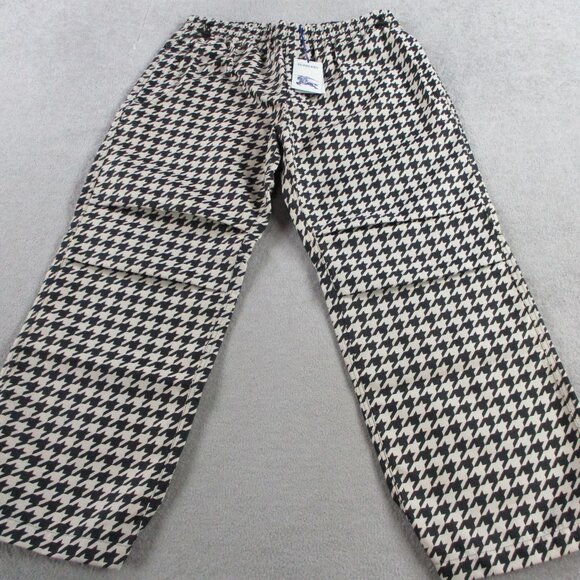 Burberry Mens Houndstooth Pants Workwear Elasticated Waist Loose Size Large NWT - Picture 4 of 14